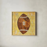 Play Ball II by Courtney Prahl. Shown in a natural wood glass frame for a timeless modern aesthetic. Available as an archival giclee rolled canvas, fine art paper, or poster print. SKU 13262a.
