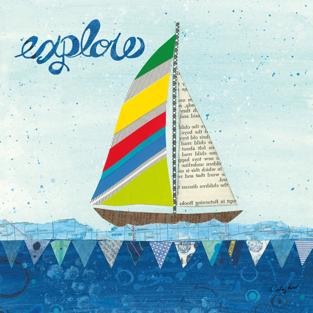 Rainbow Spinnakers IV by Courtney Prahl. SKU 37519a. Archival Giclee Fine art print for wall decor.