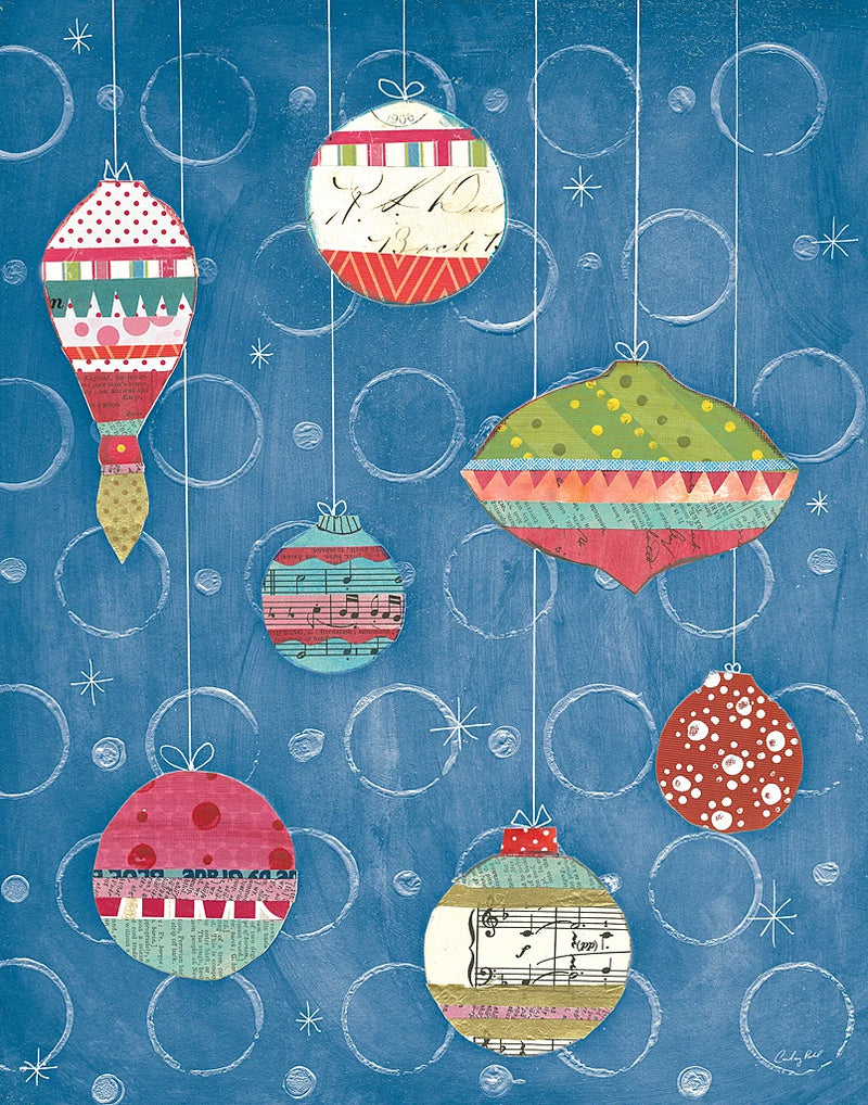 Retro Ornaments I Blue by Courtney Prahl