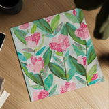 Rose Garden by Courtney Prahl. Shown as a detailed flat fine art print, highlighting archival giclee quality. Available as an archival giclee rolled canvas, fine art paper, or poster print. SKU 91099a.