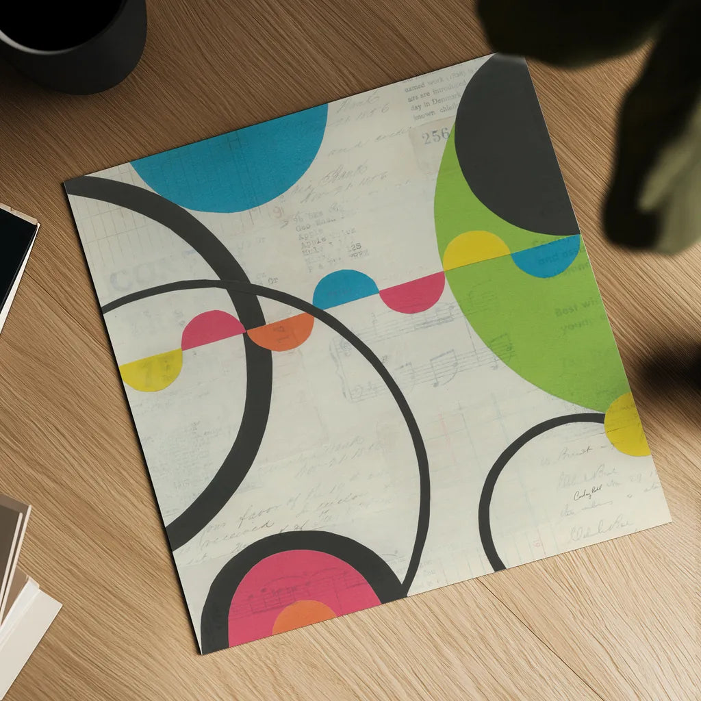 Roundabout II by Courtney Prahl. Shown as a detailed flat fine art print, highlighting archival giclee quality. Available as an archival giclee rolled canvas, fine art paper, or poster print. SKU 44173a.