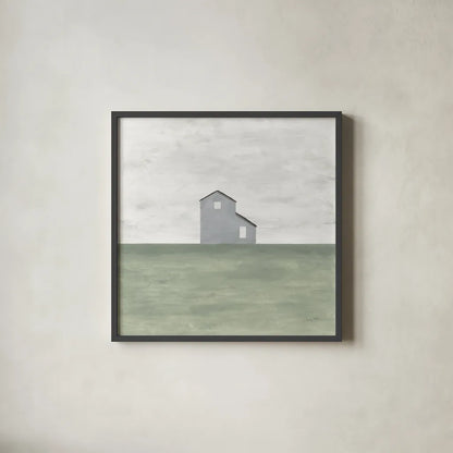 Rural Simplicity I by Courtney Prahl. Shown in a sleek black glass frame for a contemporary gallery look. Available as an archival giclee rolled canvas, fine art paper, or poster print. SKU 74100a.