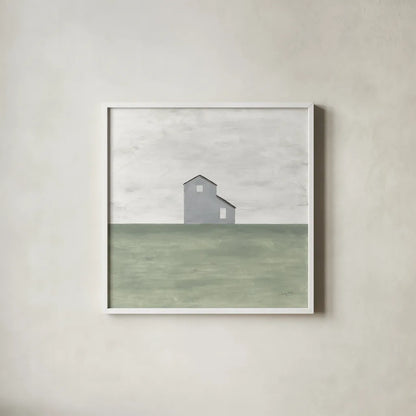 Rural Simplicity I by Courtney Prahl. Shown in a crisp white glass frame for a clean and minimalist style. Available as an archival giclee rolled canvas, fine art paper, or poster print. SKU 74100a.