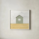 Rural Simplicity II by Courtney Prahl. Shown in a crisp white glass frame for a clean and minimalist style. Available as an archival giclee rolled canvas, fine art paper, or poster print. SKU 74101a.