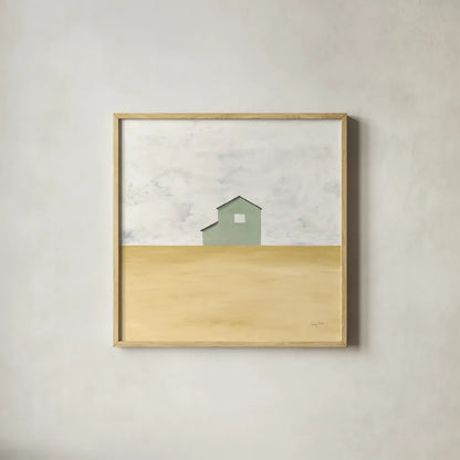 Rural Simplicity IV by Courtney Prahl. Shown in a natural wood glass frame for a timeless modern aesthetic. Available as an archival giclee rolled canvas, fine art paper, or poster print. SKU 74103a.