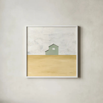 Rural Simplicity IV by Courtney Prahl. Shown in a crisp white glass frame for a clean and minimalist style. Available as an archival giclee rolled canvas, fine art paper, or poster print. SKU 74103a.