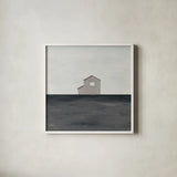 Rural Simplicity IV Neutral by Courtney Prahl. Shown in a crisp white glass frame for a clean and minimalist style. Available as an archival giclee rolled canvas, fine art paper, or poster print. SKU 80509a.