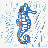 Sea Creature Seahorse Color Square by Courtney Prahl. SKU 13927a. Archival Giclee Fine art print for wall decor.