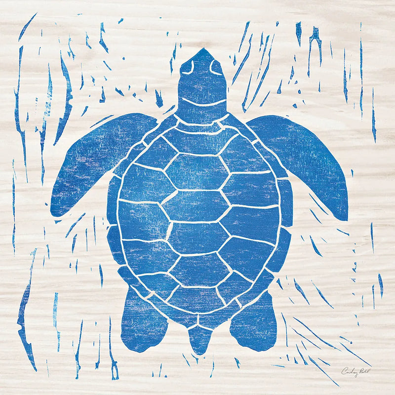 Sea Creature Turtle Blue by Courtney Prahl. SKU 21276a. Archival Giclee Fine art print for wall decor.