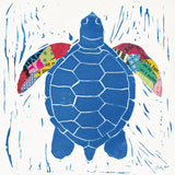 Sea Creature Turtle Color Square by Courtney Prahl. SKU 13926a. Archival Giclee Fine art print for wall decor.