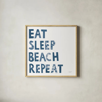 Sea Sand Sun I by Courtney Prahl. Shown in a natural wood glass frame for a timeless modern aesthetic. Available as an archival giclee rolled canvas, fine art paper, or poster print. SKU 75511a.