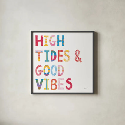 Sea Sand Sun II by Courtney Prahl. Shown in a sleek black glass frame for a contemporary gallery look. Available as an archival giclee rolled canvas, fine art paper, or poster print. SKU 58953a.