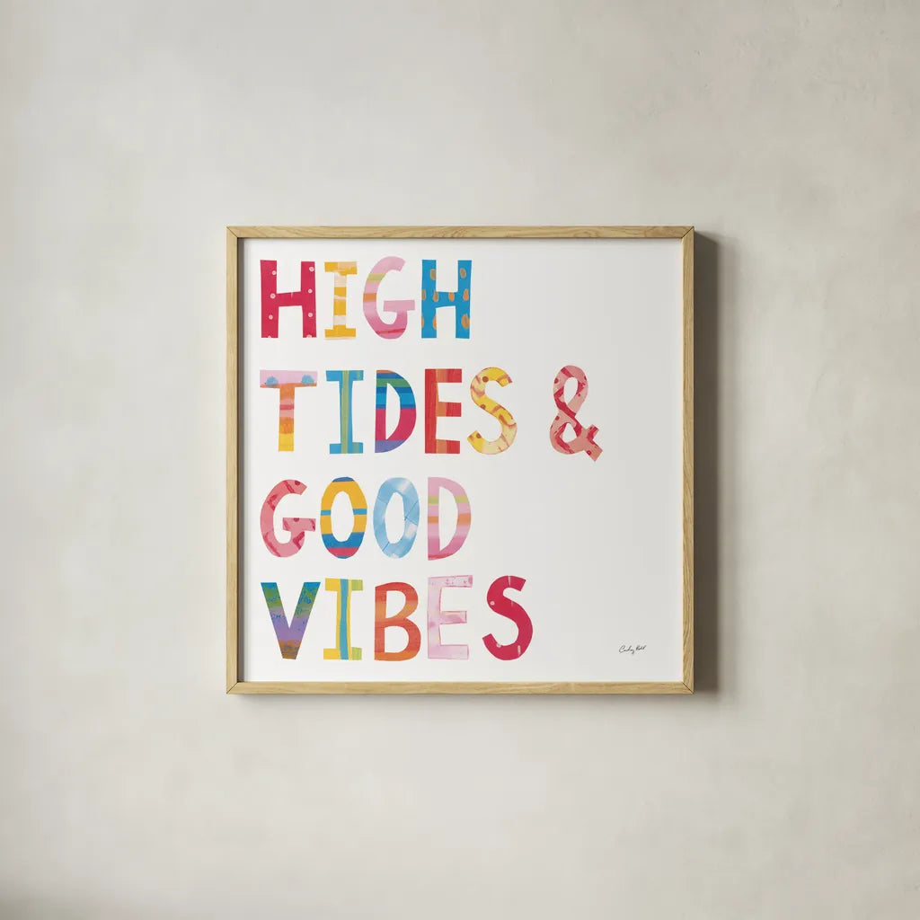 Sea Sand Sun II by Courtney Prahl. Shown in a natural wood glass frame for a timeless modern aesthetic. Available as an archival giclee rolled canvas, fine art paper, or poster print. SKU 58953a.