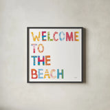 Sea Sand Sun III by Courtney Prahl. Shown in a sleek black glass frame for a contemporary gallery look. Available as an archival giclee rolled canvas, fine art paper, or poster print. SKU 58954a.