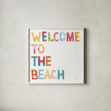 Sea Sand Sun III by Courtney Prahl. Shown in a crisp white glass frame for a clean and minimalist style. Available as an archival giclee rolled canvas, fine art paper, or poster print. SKU 58954a.