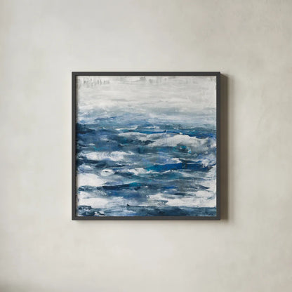 Seaside Escape III by Courtney Prahl. Shown in a sleek black glass frame for a contemporary gallery look. Available as an archival giclee rolled canvas, fine art paper, or poster print. SKU 61965a.