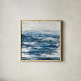 Seaside Escape III by Courtney Prahl. Shown in a natural wood glass frame for a timeless modern aesthetic. Available as an archival giclee rolled canvas, fine art paper, or poster print. SKU 61965a.