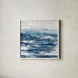 Seaside Escape III by Courtney Prahl. Shown in a crisp white glass frame for a clean and minimalist style. Available as an archival giclee rolled canvas, fine art paper, or poster print. SKU 61965a.
