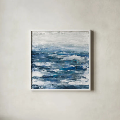 Seaside Escape III by Courtney Prahl. Shown in a crisp white glass frame for a clean and minimalist style. Available as an archival giclee rolled canvas, fine art paper, or poster print. SKU 61965a.