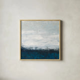 Seaside Escape IV by Courtney Prahl. Shown in a natural wood glass frame for a timeless modern aesthetic. Available as an archival giclee rolled canvas, fine art paper, or poster print. SKU 61966a.