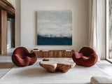 Seaside Escape IV by Courtney Prahl. Shown as extra-large giant wall art in a modern living room. Available as an archival giclee rolled canvas, fine art paper, or poster print. SKU 61966a.