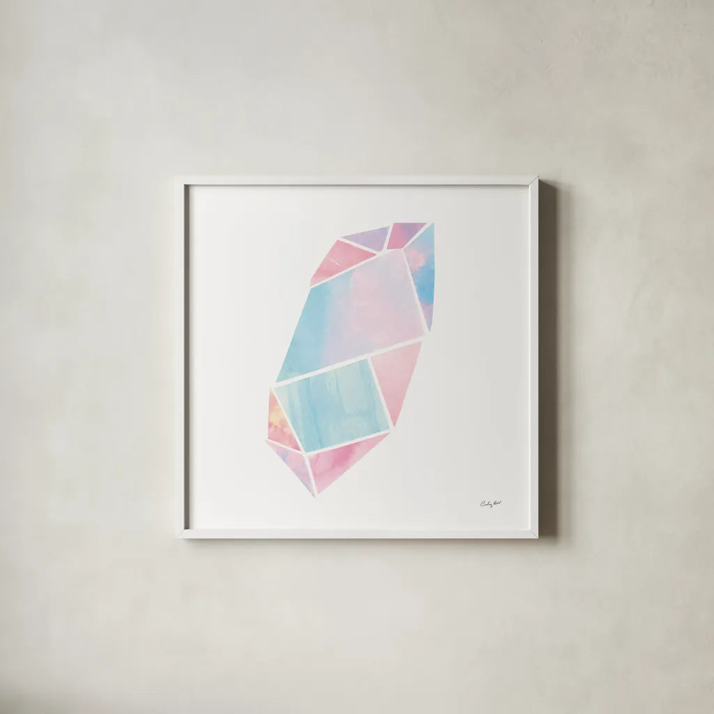 Shine II by Courtney Prahl. Shown in a crisp white glass frame for a clean and minimalist style. Available as an archival giclee rolled canvas, fine art paper, or poster print. SKU 55564a.