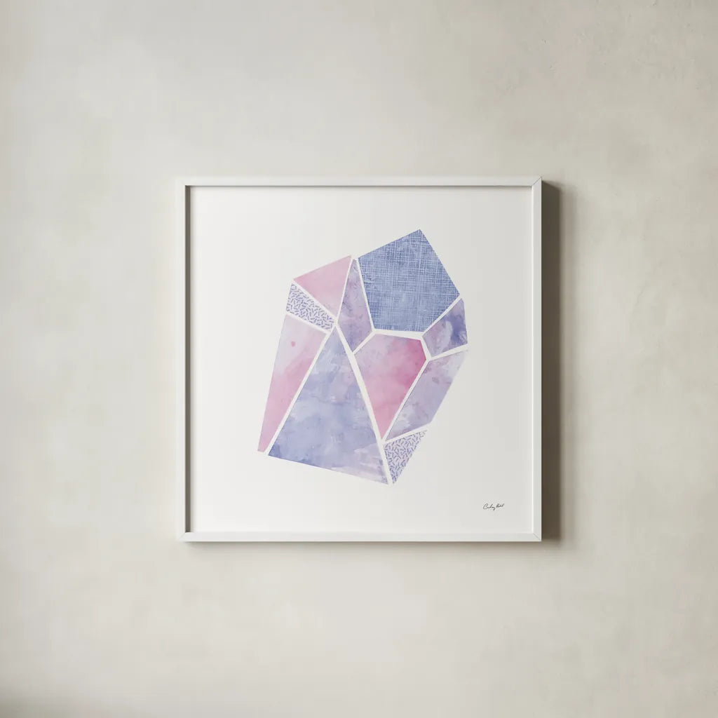 Shine IV by Courtney Prahl. Shown in a crisp white glass frame for a clean and minimalist style. Available as an archival giclee rolled canvas, fine art paper, or poster print. SKU 55566a.