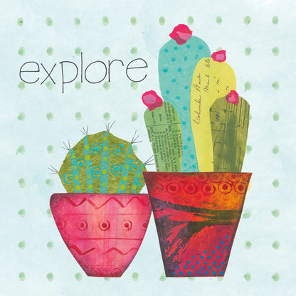 Southwest Cactus I by Courtney Prahl. SKU 37389a. Archival Giclee Fine art print for wall decor.