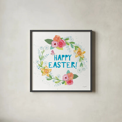 Spring Has Sprung III by Courtney Prahl. Shown in a sleek black glass frame for a contemporary gallery look. Available as an archival giclee rolled canvas, fine art paper, or poster print. SKU 43717a.