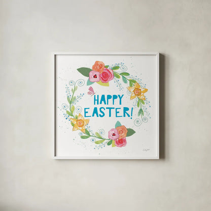 Spring Has Sprung III by Courtney Prahl. Shown in a crisp white glass frame for a clean and minimalist style. Available as an archival giclee rolled canvas, fine art paper, or poster print. SKU 43717a.