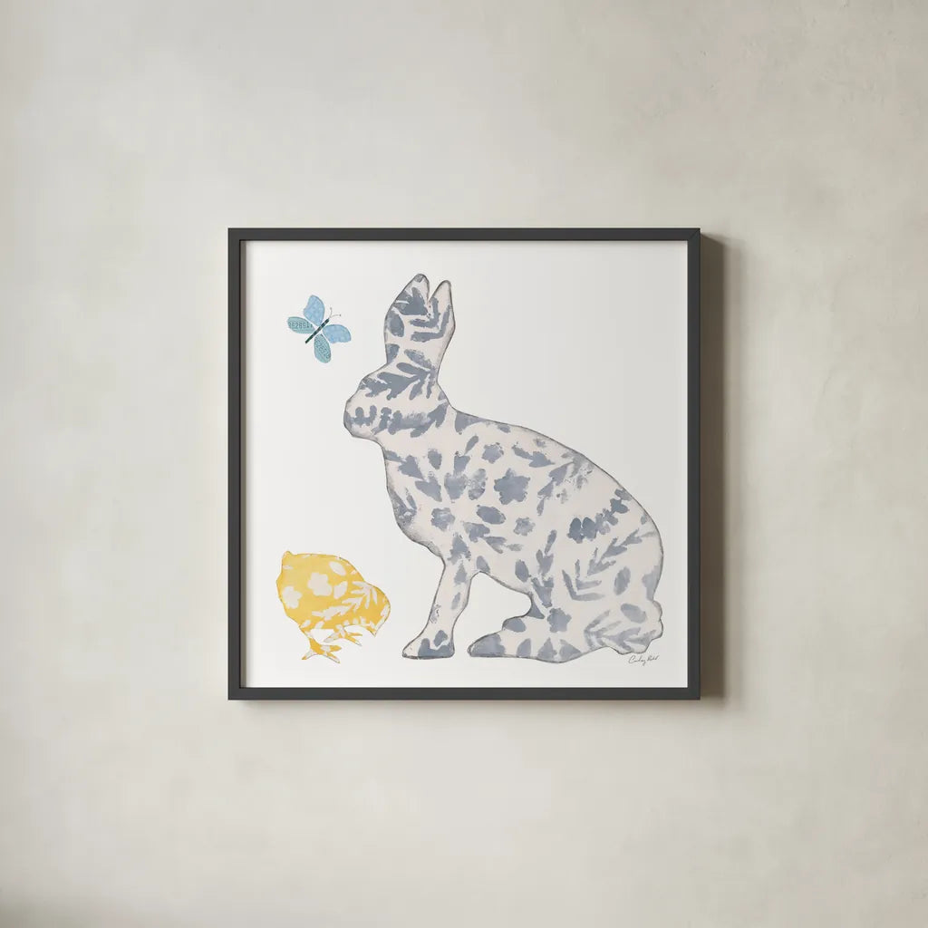 Spring Has Sprung IV by Courtney Prahl. Shown in a sleek black glass frame for a contemporary gallery look. Available as an archival giclee rolled canvas, fine art paper, or poster print. SKU 43718a.