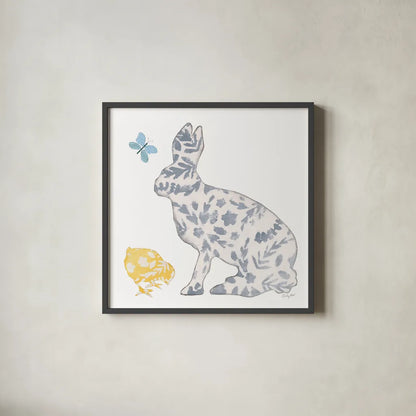 Spring Has Sprung IV by Courtney Prahl. Shown in a sleek black glass frame for a contemporary gallery look. Available as an archival giclee rolled canvas, fine art paper, or poster print. SKU 43718a.