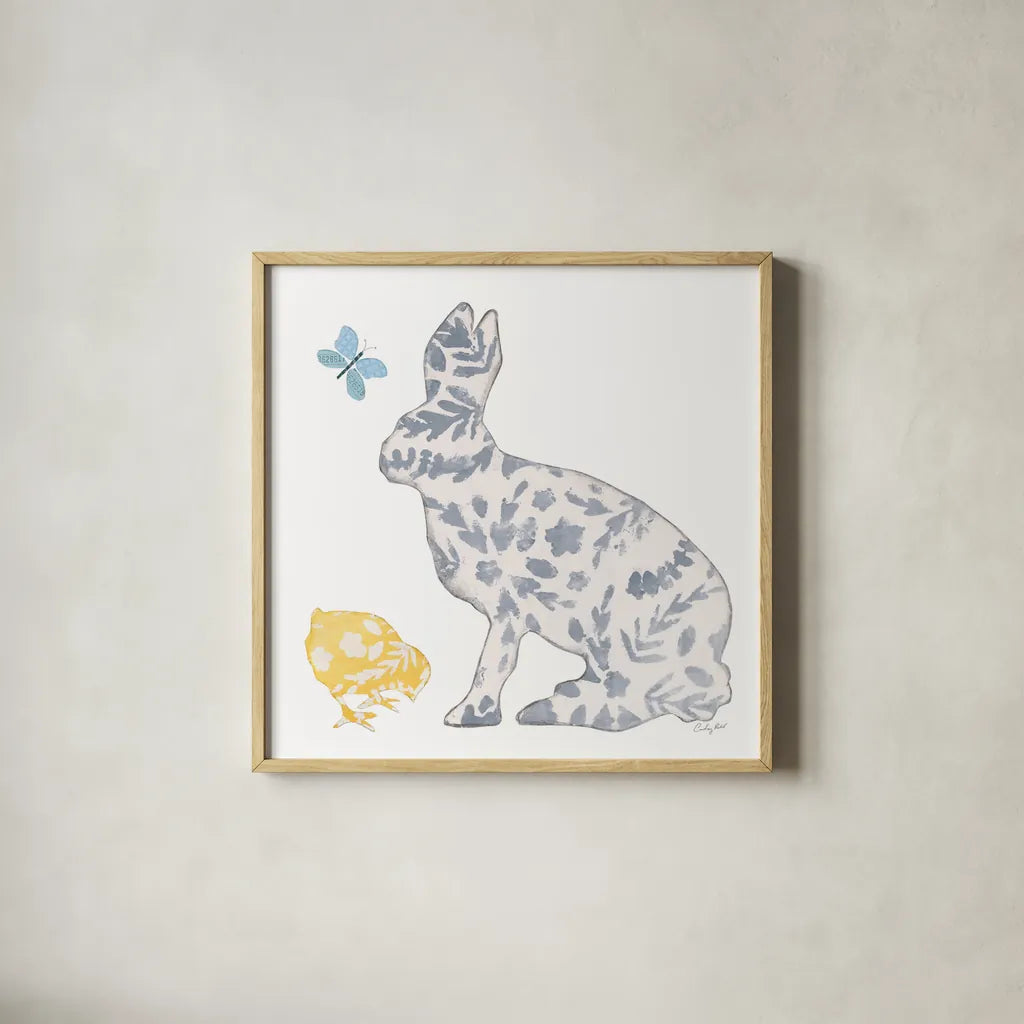 Spring Has Sprung IV by Courtney Prahl. Shown in a natural wood glass frame for a timeless modern aesthetic. Available as an archival giclee rolled canvas, fine art paper, or poster print. SKU 43718a.