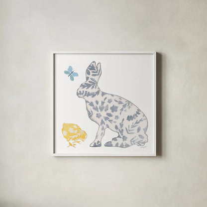 Spring Has Sprung IV by Courtney Prahl. Shown in a crisp white glass frame for a clean and minimalist style. Available as an archival giclee rolled canvas, fine art paper, or poster print. SKU 43718a.