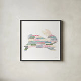 Spring into Easter I by Courtney Prahl. Shown in a sleek black glass frame for a contemporary gallery look. Available as an archival giclee rolled canvas, fine art paper, or poster print. SKU 51567a.