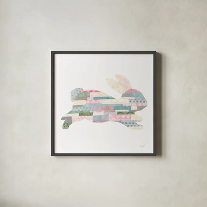 Spring into Easter I by Courtney Prahl. Shown in a sleek black glass frame for a contemporary gallery look. Available as an archival giclee rolled canvas, fine art paper, or poster print. SKU 51567a.