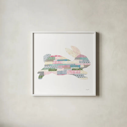 Spring into Easter I by Courtney Prahl. Shown in a crisp white glass frame for a clean and minimalist style. Available as an archival giclee rolled canvas, fine art paper, or poster print. SKU 51567a.