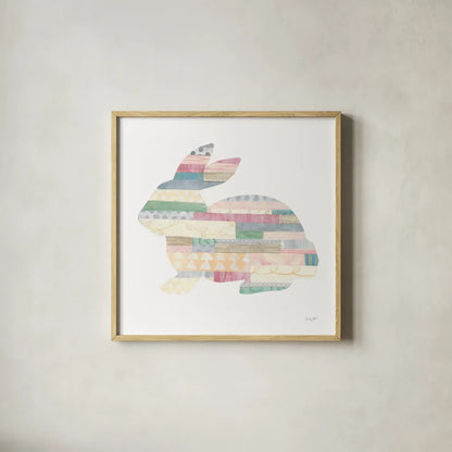 Spring into Easter IV by Courtney Prahl. Shown in a natural wood glass frame for a timeless modern aesthetic. Available as an archival giclee rolled canvas, fine art paper, or poster print. SKU 51570a.