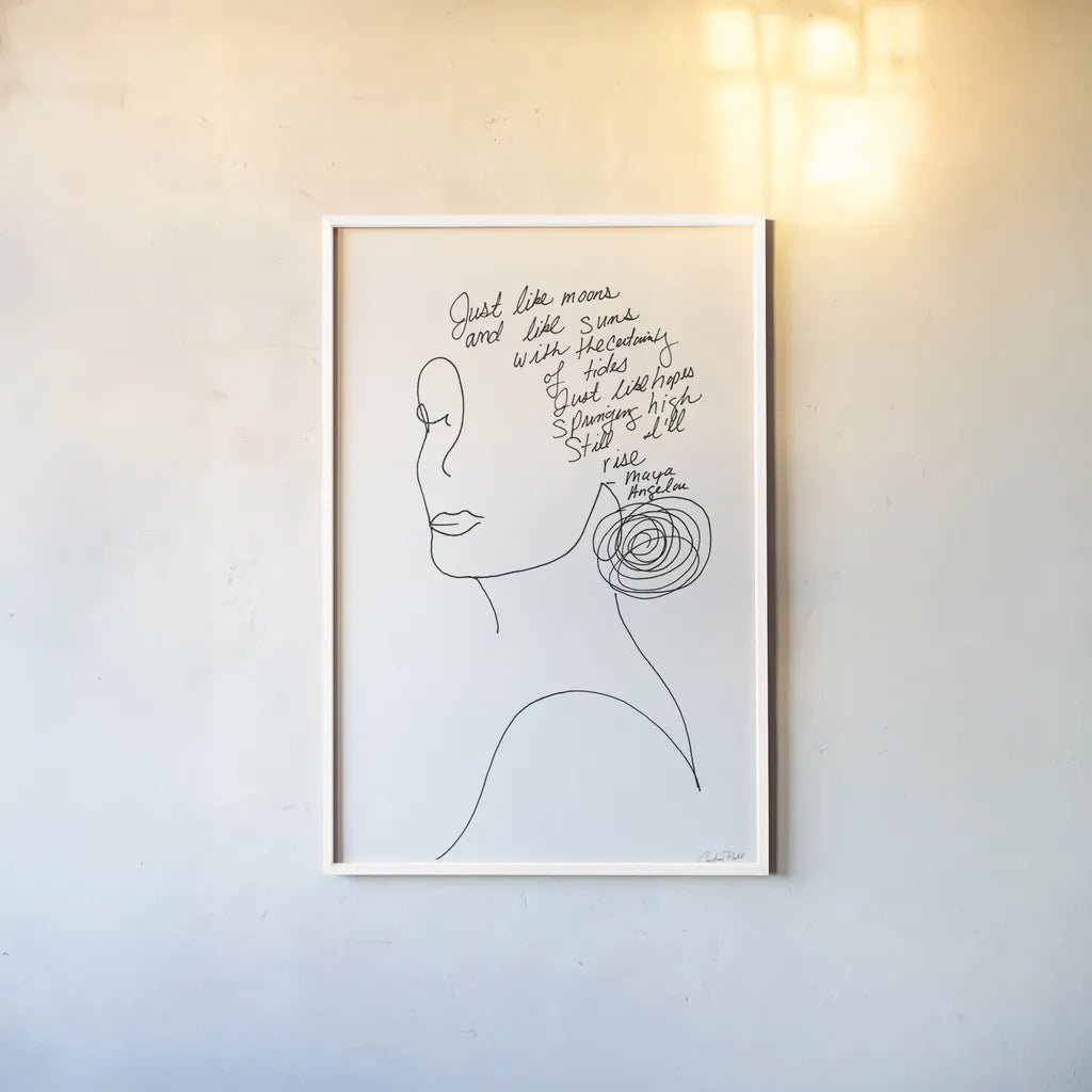 Still I Will Rise by Courtney Prahl. shown as a paper print in a white frame. Available as a archival giclee rolled canvas, fine art paper, or poster print. SKU 71951h.