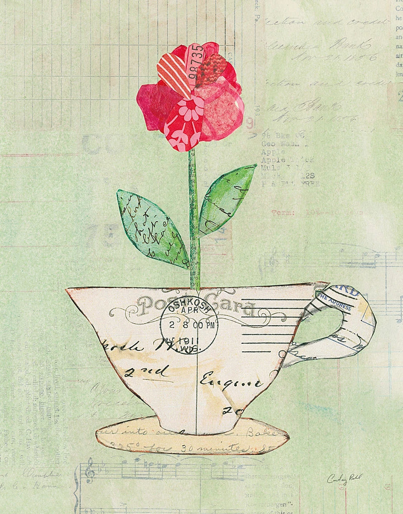 Teacup Floral I on Print by Courtney Prahl