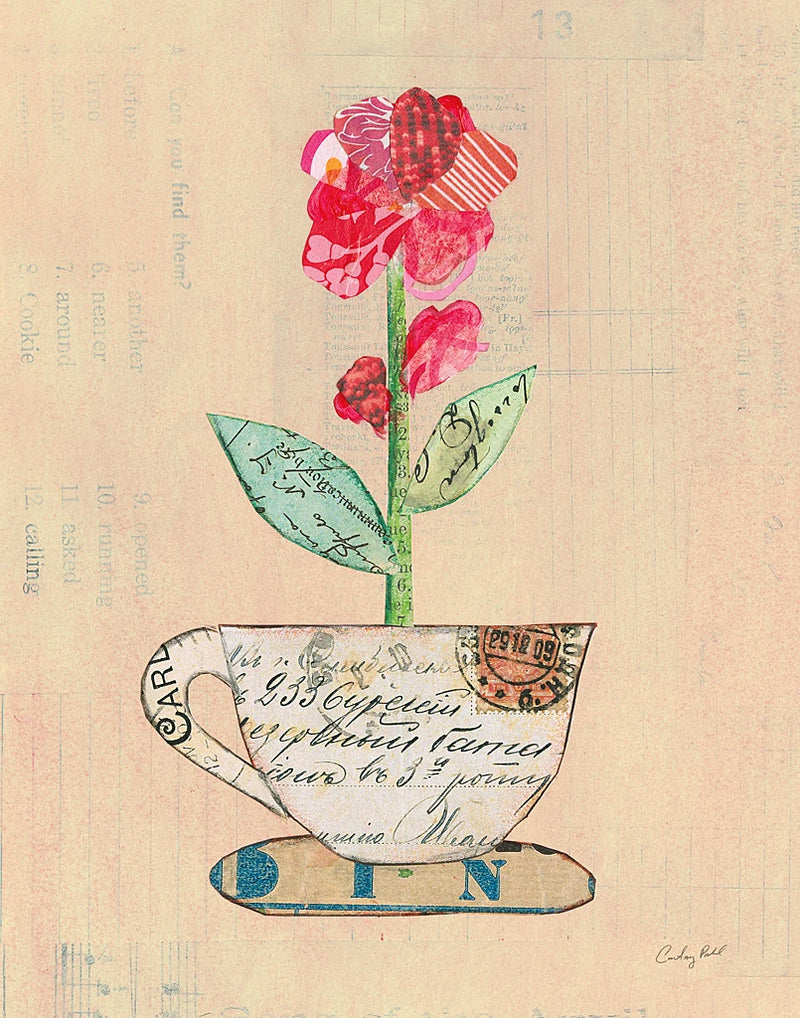Teacup Floral IV on Print by Courtney Prahl