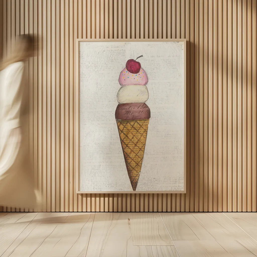 The Scoop I by Courtney Prahl. shown as over sized large wall art. Available as an archival giclee rolled canvas, fine art paper, or poster print. SKU 52498h.