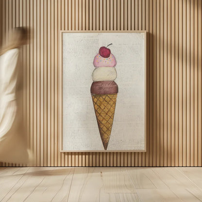The Scoop I by Courtney Prahl. shown as over sized large wall art. Available as an archival giclee rolled canvas, fine art paper, or poster print. SKU 52498h.