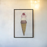 The Scoop I by Courtney Prahl. shown as a paper print in a black flame. Available as a archival giclee rolled canvas, fine art paper, or poster print. SKU 52498h.