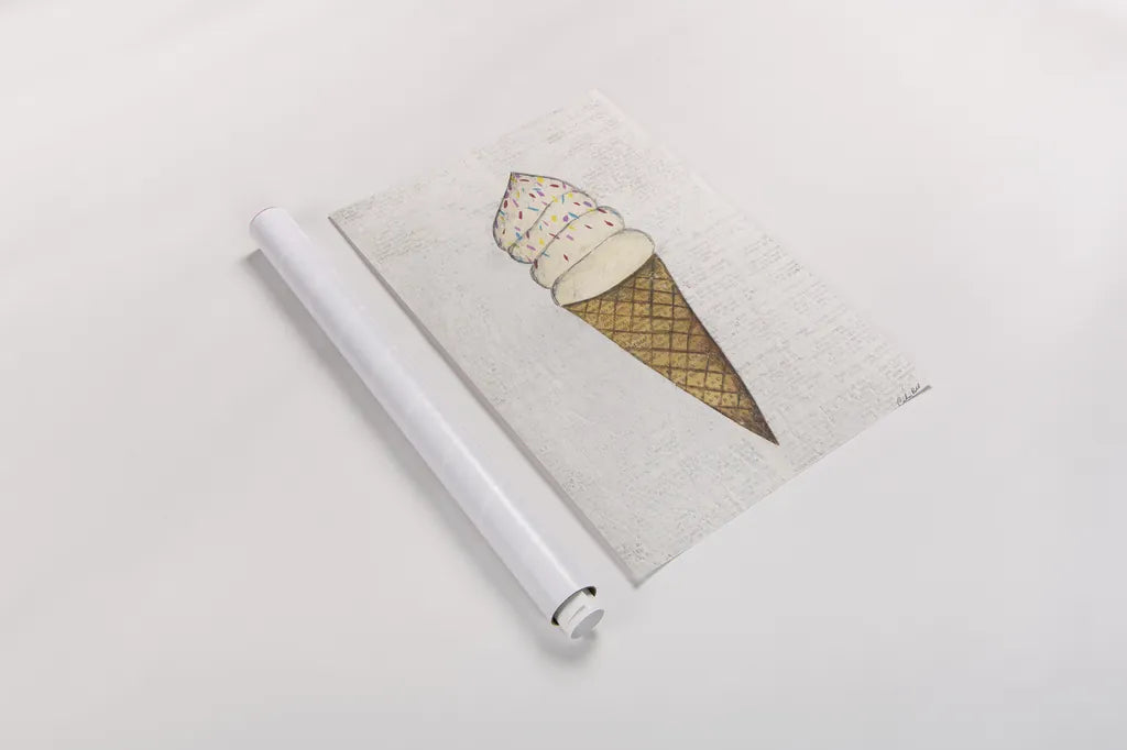 The Scoop III by Courtney Prahl. shown as a rolled paper print. Available as archival giclee rolled canvas, fine art paper, or poster print. SKU 52500h.