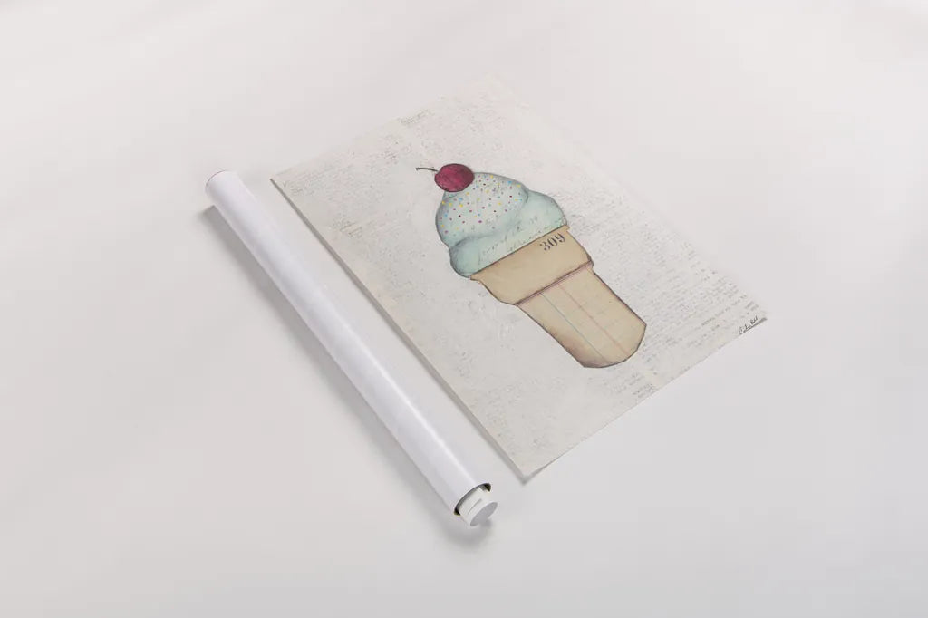 The Scoop IV by Courtney Prahl. shown as a rolled paper print. Available as archival giclee rolled canvas, fine art paper, or poster print. SKU 52501h.