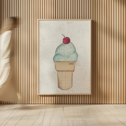 The Scoop IV by Courtney Prahl. shown as over sized large wall art. Available as an archival giclee rolled canvas, fine art paper, or poster print. SKU 52501h.