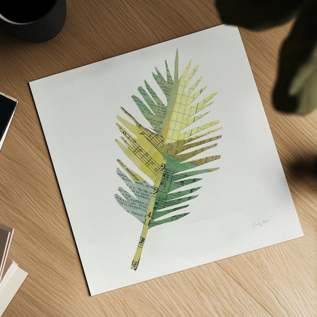 Tropical Fun Palms I by Courtney Prahl. Shown as a detailed flat fine art print, highlighting archival giclee quality. Available as an archival giclee rolled canvas, fine art paper, or poster print. SKU 35697a.