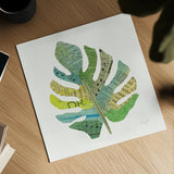 Tropical Fun Palms II by Courtney Prahl. Shown as a detailed flat fine art print, highlighting archival giclee quality. Available as an archival giclee rolled canvas, fine art paper, or poster print. SKU 35698a.