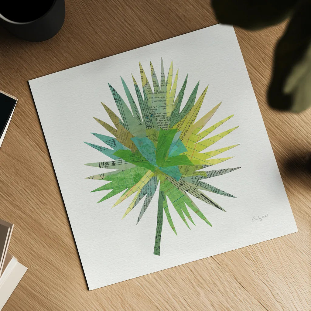 Tropical Fun Palms IIII by Courtney Prahl. Shown as a detailed flat fine art print, highlighting archival giclee quality. Available as an archival giclee rolled canvas, fine art paper, or poster print. SKU 35699a.